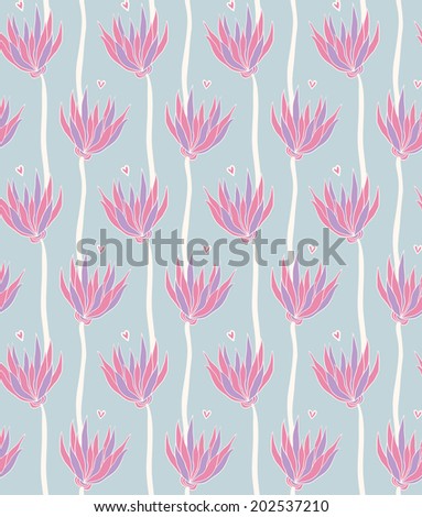 Seamless pattern. Beautiful pattern with leaves and flowers, can be used as a great decoration for the web site, wallpapers,texture, textile design and other.  Good for the eco design. Nature theme.
