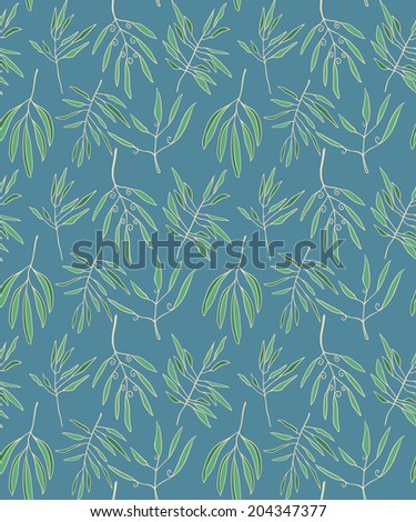 Seamless pattern. Beautiful pattern with branches and leaves, can be used as a great decoration for the web site, wallpapers,texture, textile design and other.  Good for the eco design. Nature theme.