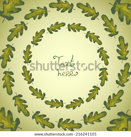 Abstract background with leaves. Watercolor paint. Autumn theme. Can be used for card, invitation or some text.