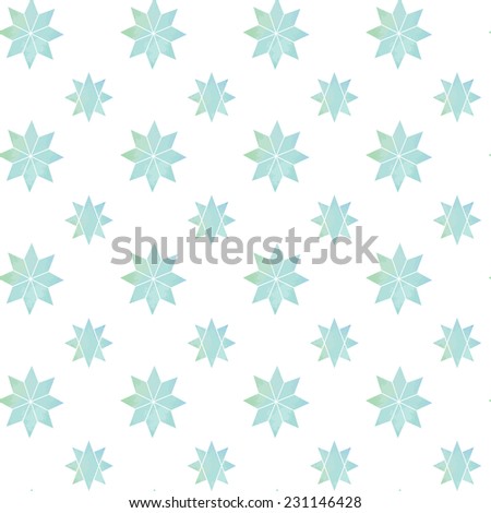 Vintage seamless pattern based on geometric shapes. Watercolor paint. Can be used as decoration for the gift boxes, wallpapers, backgrounds, web sites. Winter ornament with stars, gems and snowflakes.