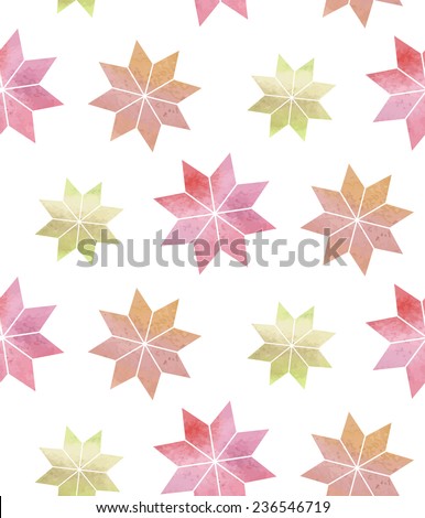 Vintage seamless pattern with purple stars. Watercolor paint. Can be used as decoration for the gift boxes, wallpapers, backgrounds, web sites. Winter theme.