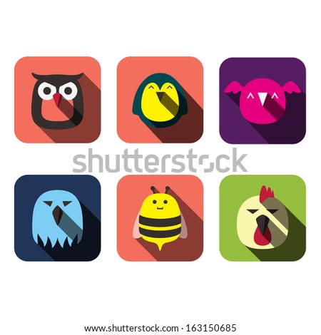 animals user flat design animals user flat design