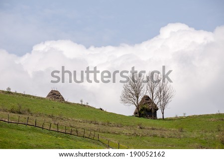 old rural house on hills