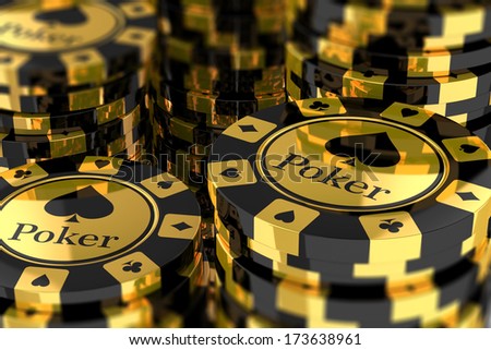 Group of gold poker chips Group of gold poker chips