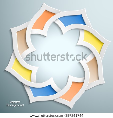 Abstract 3D round infographic shape with arabesque design