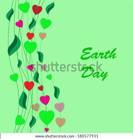 Abstract earth day background  on the green phone