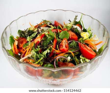 Beautiful fresh garden salad in a bowl