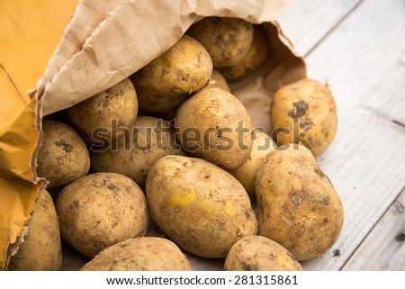 Bag of potatoes spilling open