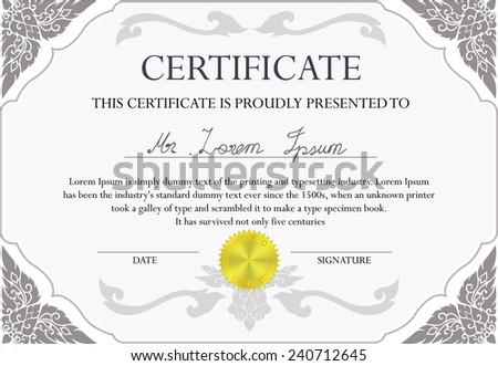 Certificate design template Certificate design template