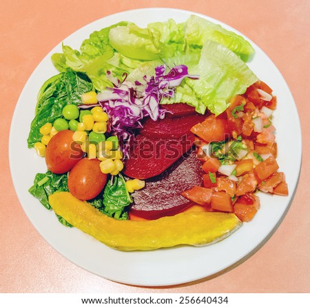 A plate of vegetable.