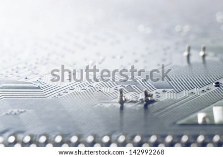 Computer circuit board high magnification photo