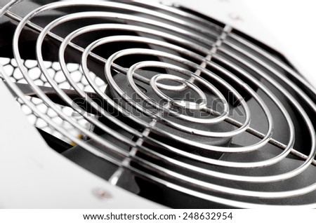 Cooling Fan Close Up Isolated On White