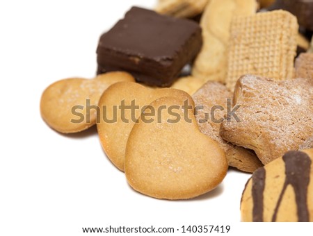 biscuits mix over white background