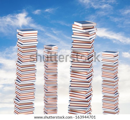 A big book piles on the sky