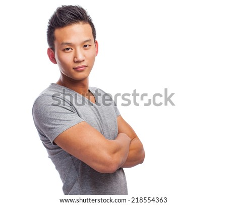 portrait of a handsome asian young man standing