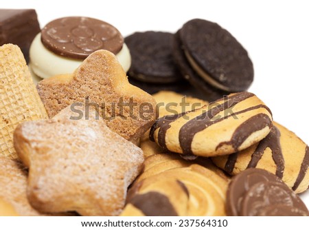 biscuits mix on white background