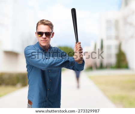 angry young-man baseball bat