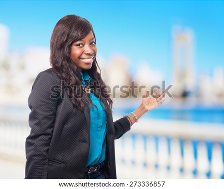 cool black-woman welcome sign