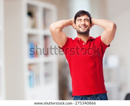 chinese man laughing isolated
