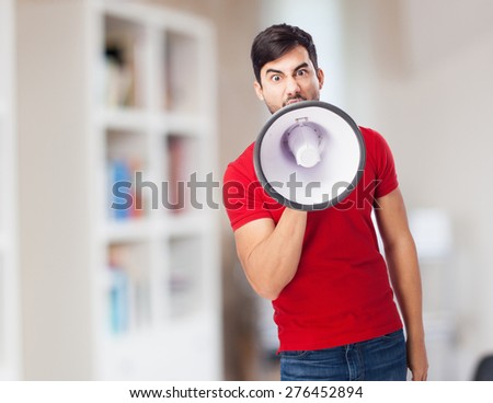 man with megaphone