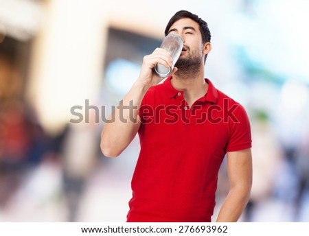 chinese man drinking beer