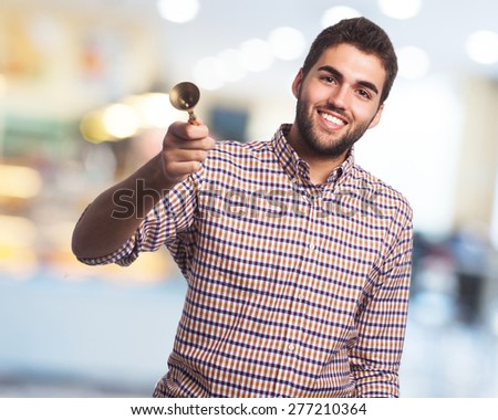 man using ring bell