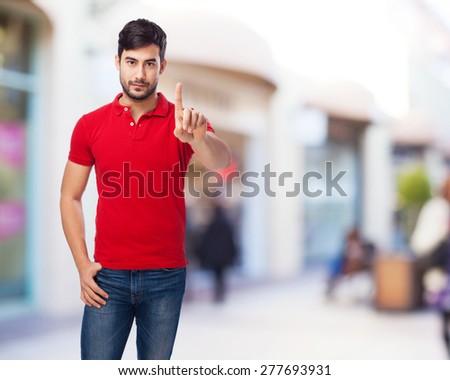 chinese man showing number one with finger