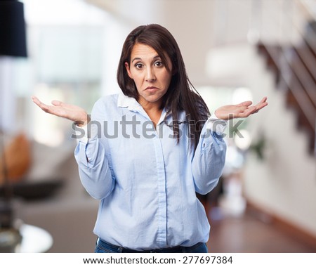 woman doubting isolated