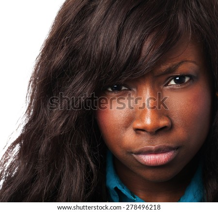 angry black woman closup