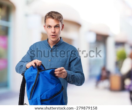 young student with back-pack
