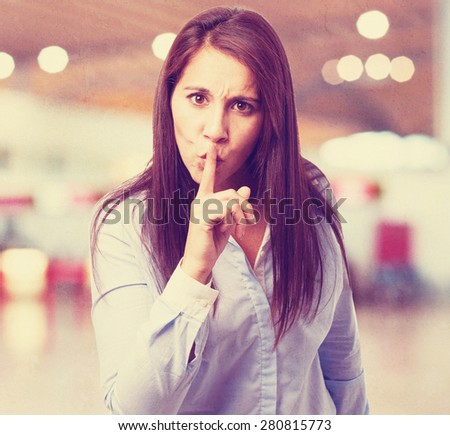 woman silence gesture