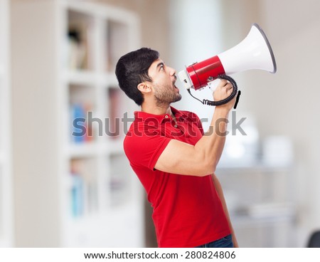 man with megaphone