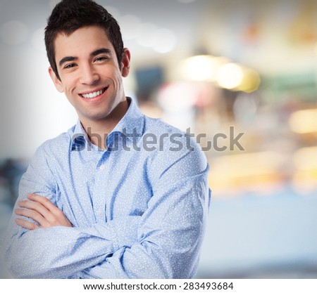 cool young-man cross-arms