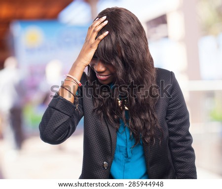 sad black-woman worried