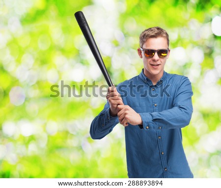 angry young-man baseball bat