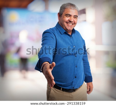 man greeting isolated