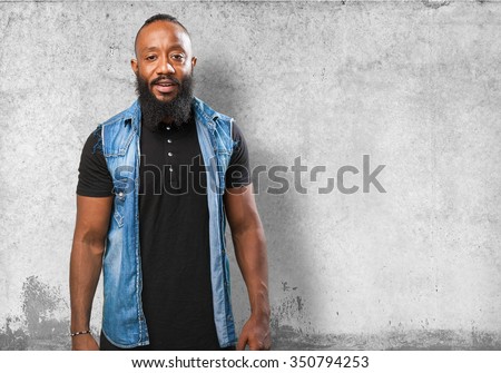 black man smiling on white