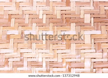 Texture of bamboo handicraft detail