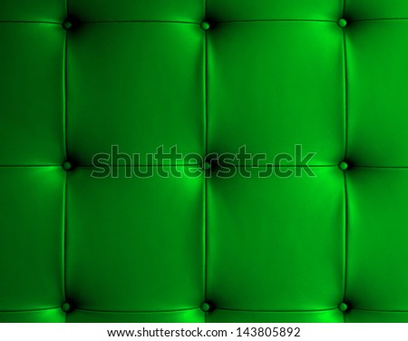 Texture of Green leather of sofa background