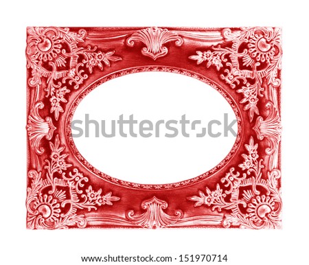 Red picture frame. Isolated on white background