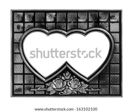 Old black picture frame .Isolated on white background