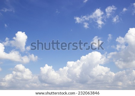 Blue sky and white clouds,Soft white clouds against blue sky