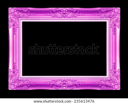 The antique purple frame on the black background