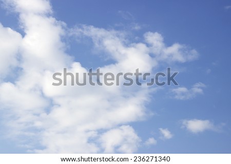 Blue sky and white clouds,Fantastic soft white clouds against blue sky