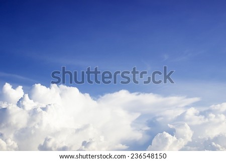 Blue sky and white clouds,Fantastic soft white clouds against blue sky