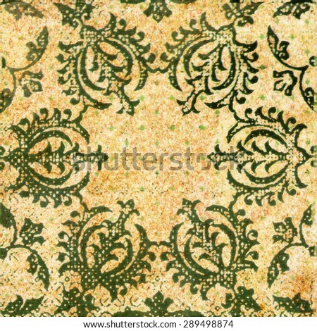 Old decorative sandstone tile background patterns handicraft from thailand In the park public.