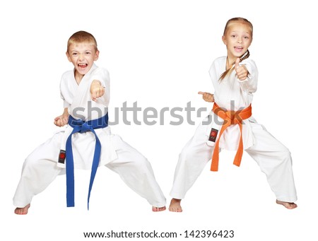 Protection of self-defense techniques from karate attack hit a hand