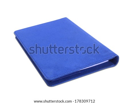 Notebook on white background.