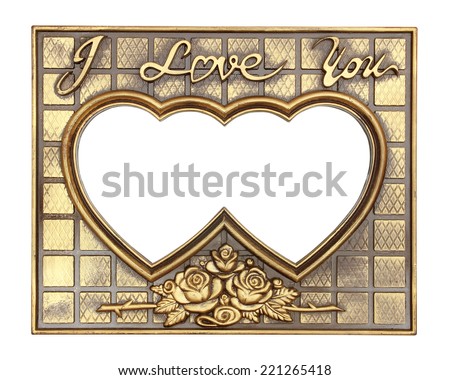 gold picture frame with a decorative pattern on white background