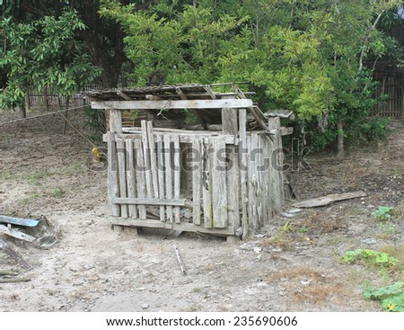 Old wooden shed in the backyard.